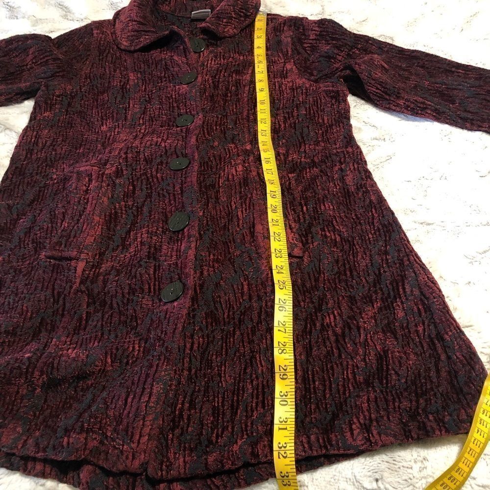 VINTAGE textured velvet button up jacket size S - Picture 7 of 10